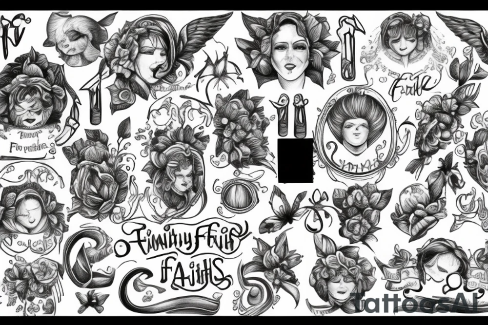 family faith friends tattoo idea