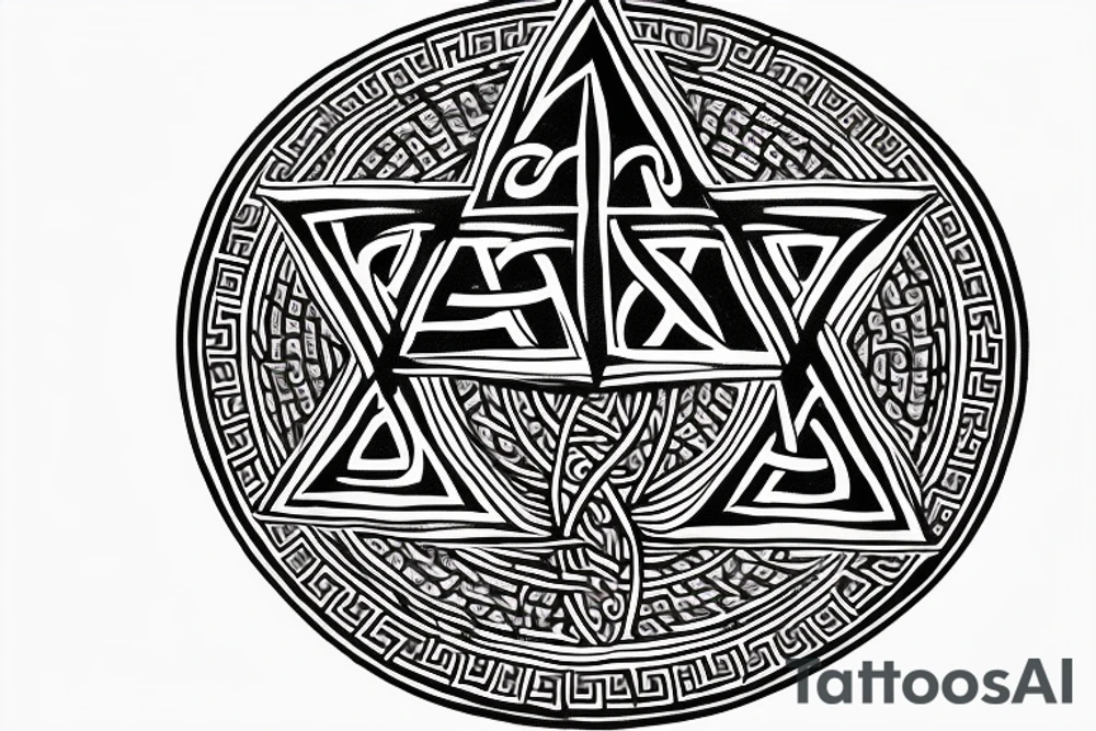 triskele valknut ancient greek  tree of 
life unalome pentagram spiral owl tattoo idea