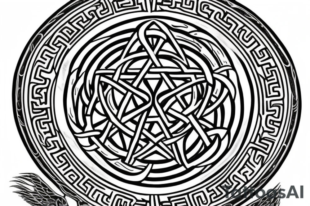 triskele ancient greek  tree of 
life unalome pentagram spiral owl tattoo idea
