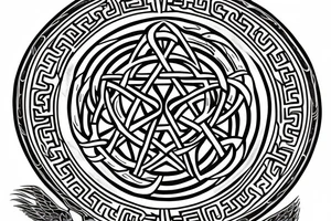 triskele ancient greek  tree of 
life unalome pentagram spiral owl tattoo idea