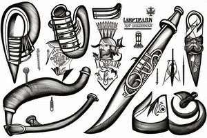 man with an Alphorn tattoo idea