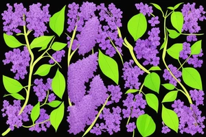 Purple lilacs with green stem and leaves tattoo idea