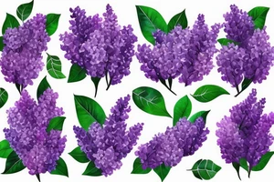 Purple lilacs with green stem and leaves tattoo idea