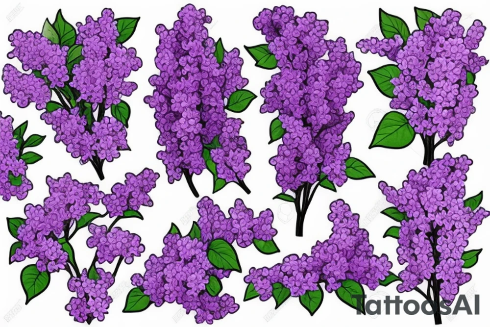 Purple lilacs tattoo idea