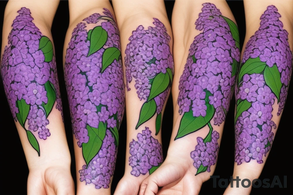 Purple lilacs tattoo idea