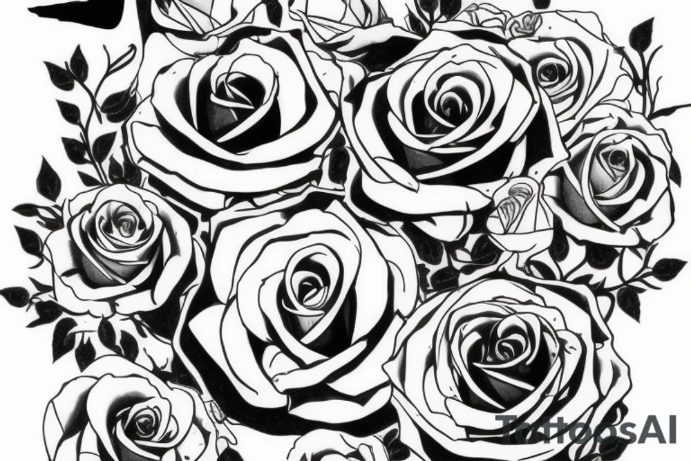 The stencil of the person with roses coming out of her belly is the bare bones of what I want. tattoo idea