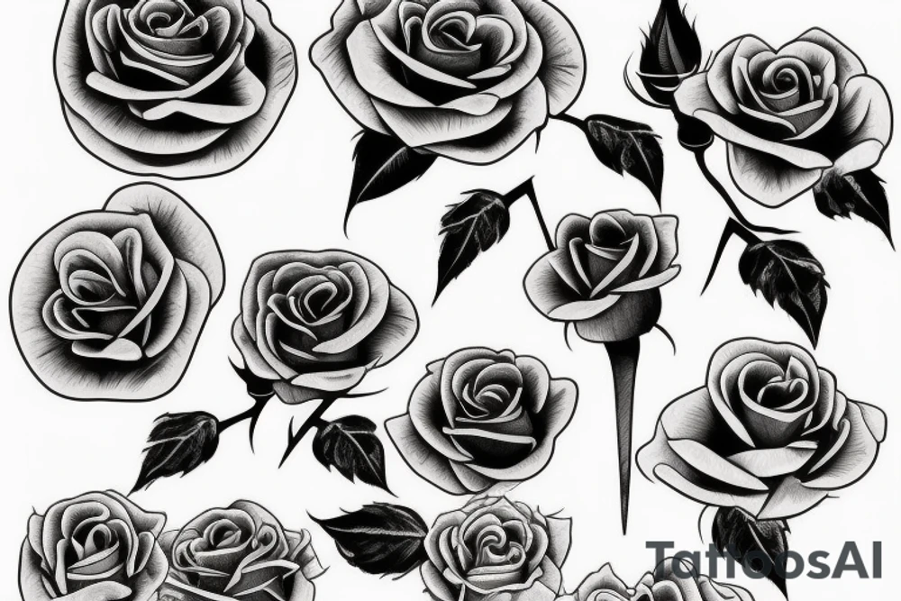 roses from a girl's chest tattoo idea