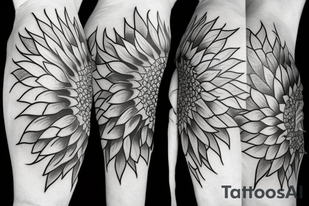 sunflower its't leaves becoma a crow tattoo idea