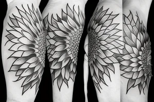 sunflower its't leaves becoma a crow tattoo idea