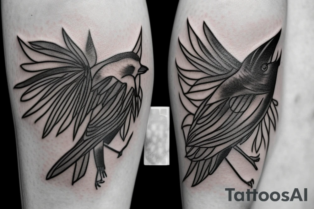 sunflower its't leaves become a crow tattoo idea sunflower its't leaves become a crow tattoo idea