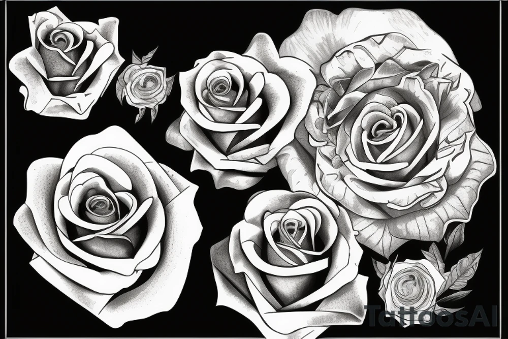 roses from a girl's chest tattoo idea
