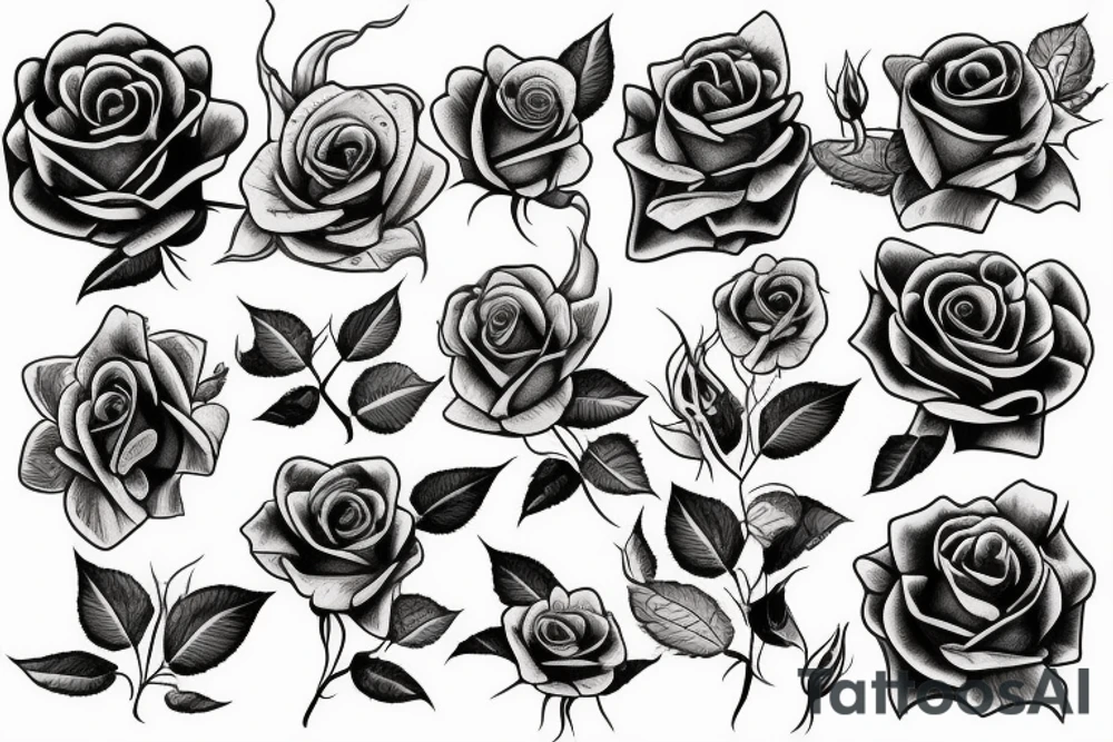 roses from a girl's chest tattoo idea
