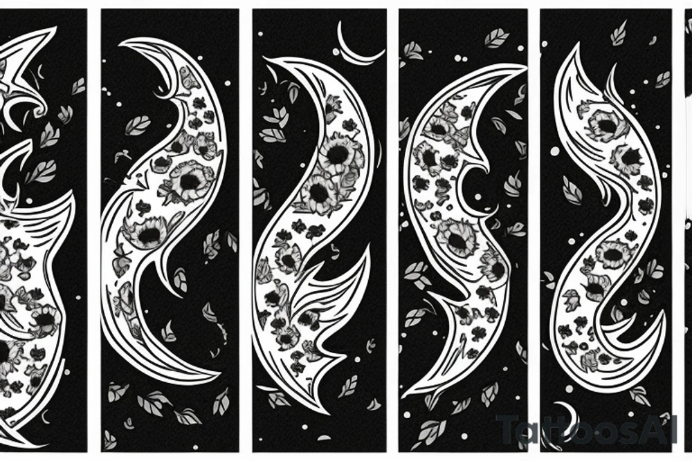 sunflower its't leaves rise a moon tattoo idea
