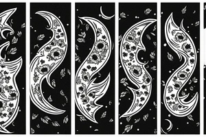 sunflower its't leaves rise a moon tattoo idea