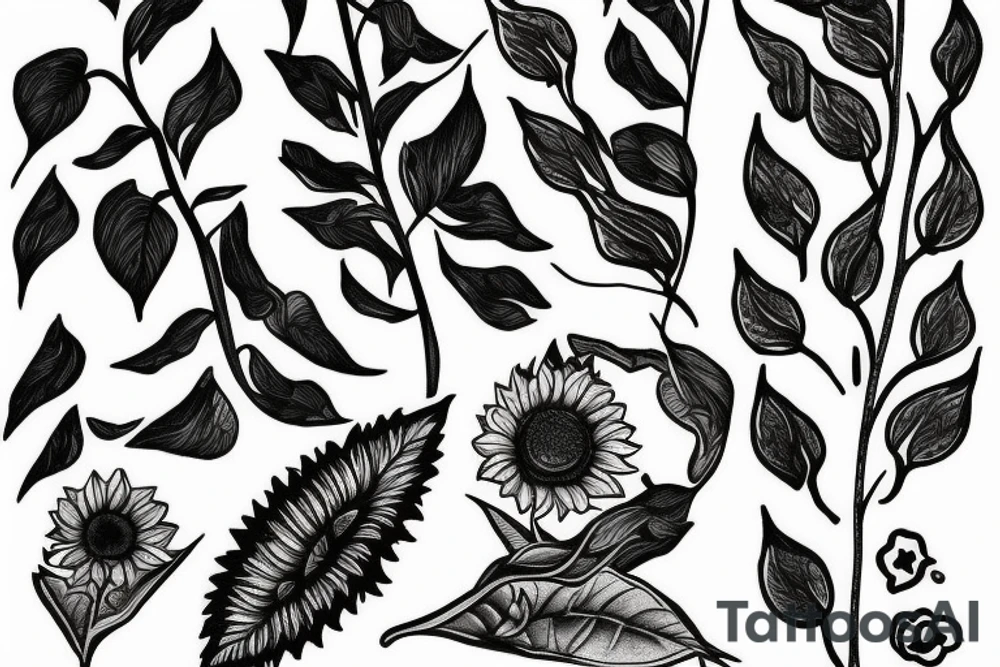 sunflower its't leaves rise a moon tattoo idea sunflower its't leaves rise a moon tattoo idea