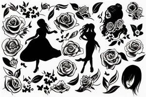 silhouette of a girl tattoo idea