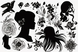 silhouette of a girl tattoo idea