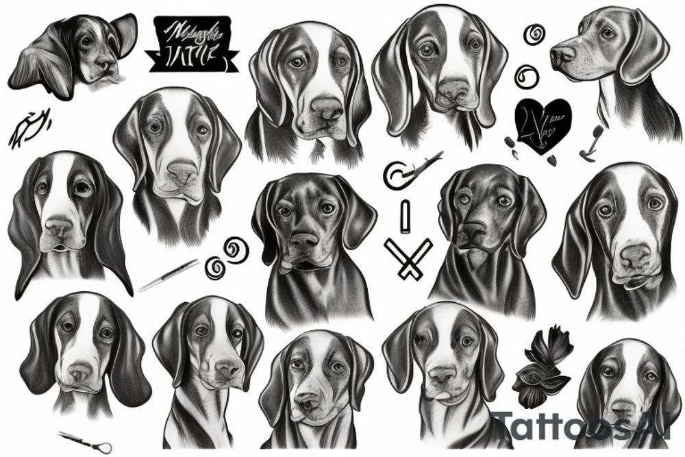 magiar vizsla hundepfoten abdruck tattoo idea