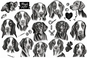 magiar vizsla hundepfoten abdruck tattoo idea