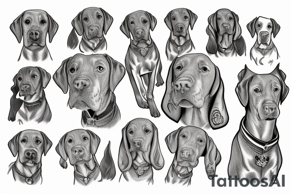 magiar vizsla hundepfoten abdruck tattoo idea