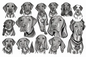 magiar vizsla hundepfoten abdruck tattoo idea