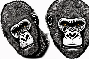 Gorilla face but head is erupting volcano tattoo idea