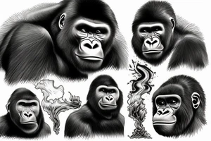 Gorilla erupting volcano tattoo idea
