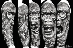 half gorilla half fish tattoo idea
