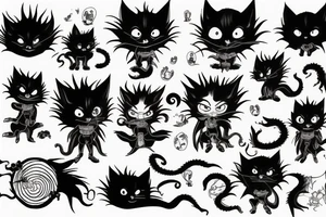 Tim burton black cat with dragon ball tattoo idea