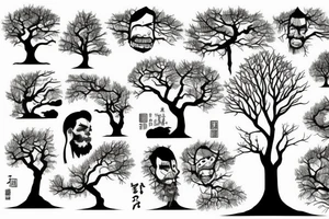 a tree coming out of a man mouth tattoo idea