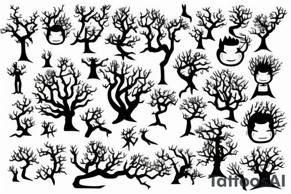 a tree coming out of a man mouth tattoo idea