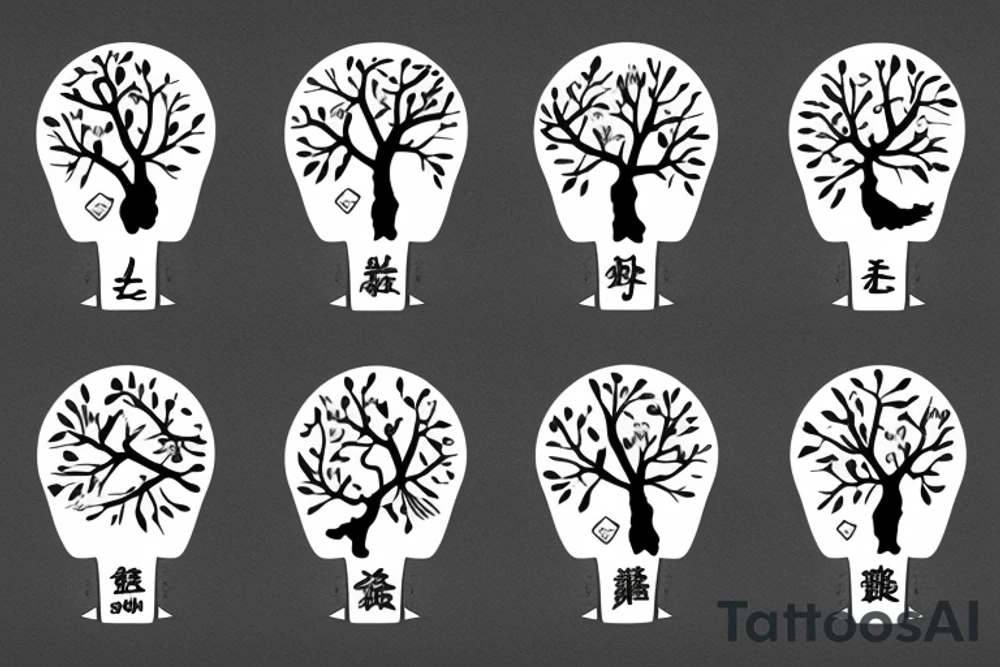 a man throwing up a tree tattoo idea