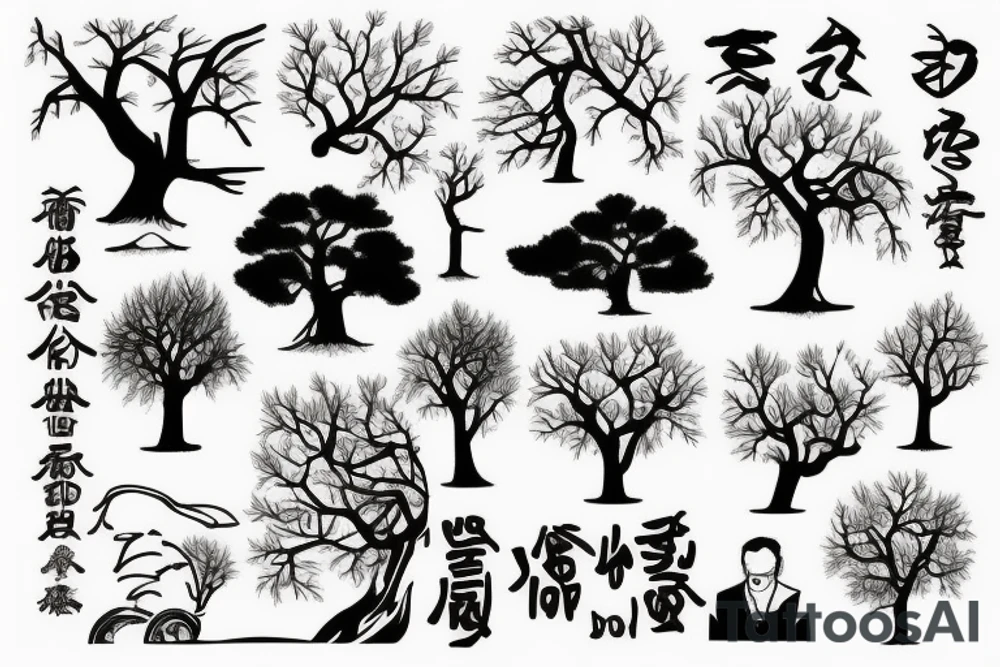 a man throwing up a tree tattoo idea
