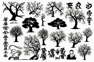 a man throwing up a tree tattoo idea