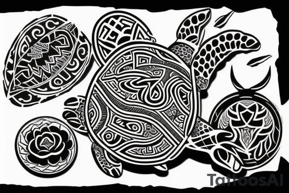 A tattoo design, stencil, turtle, polynesian tattoo idea A tattoo design, stencil, turtle, polynesian tattoo idea