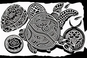 A tattoo design, stencil, turtle, polynesian tattoo idea