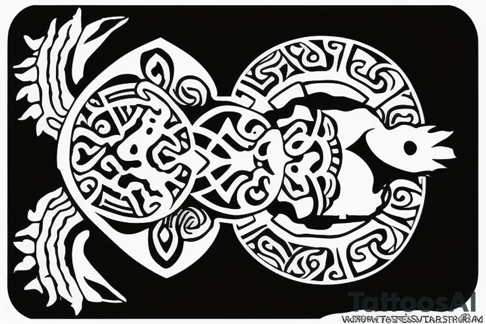 A tattoo design, stencil, turtle, polynesian tattoo idea A tattoo design, stencil, turtle, polynesian tattoo idea