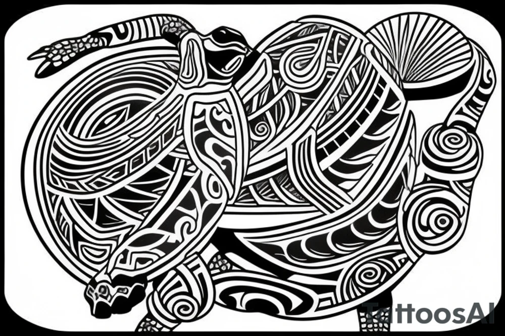 turtle, polynesian tattoo idea
