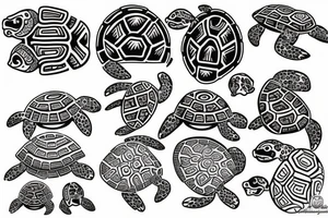 turtle, polynesian tattoo idea