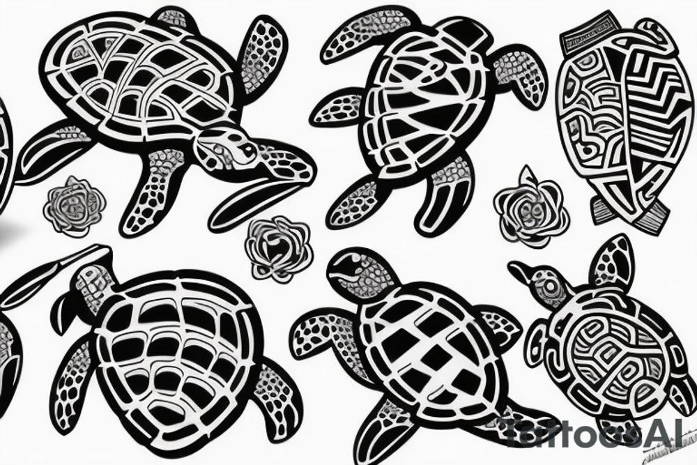 turtle, polynesian tattoo idea