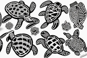 turtle, polynesian tattoo idea