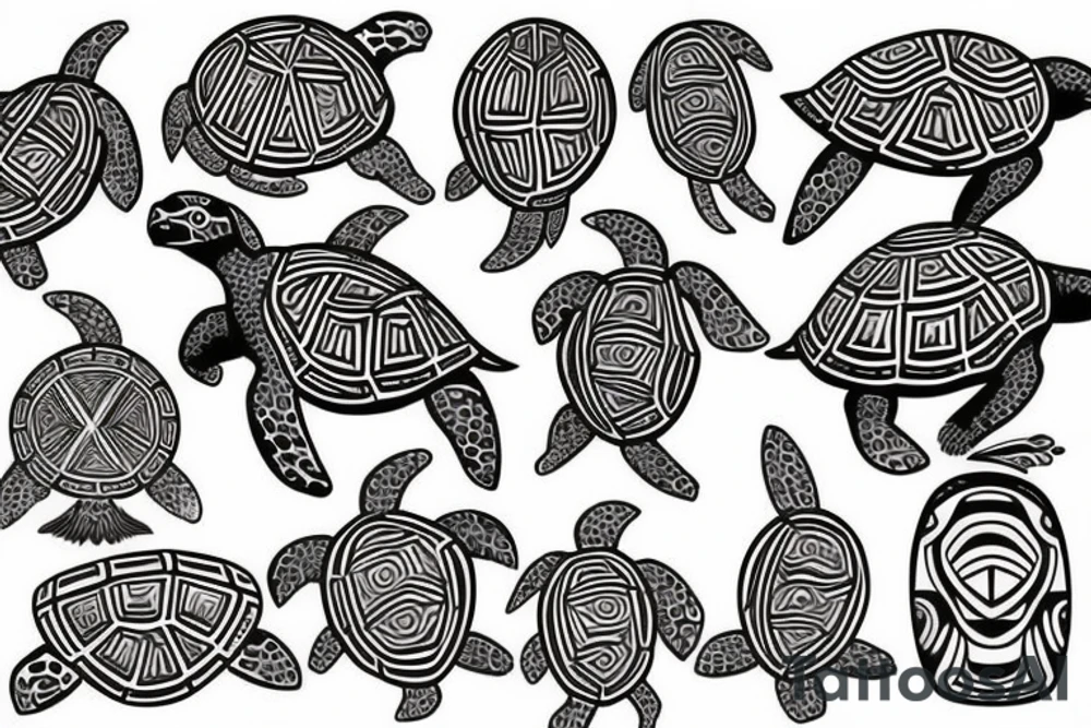turtle, polynesian tattoo idea