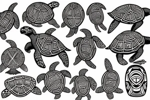 turtle, polynesian tattoo idea