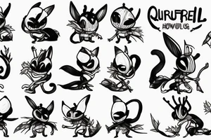 Quirrel from Hollow Knight action pose tattoo idea