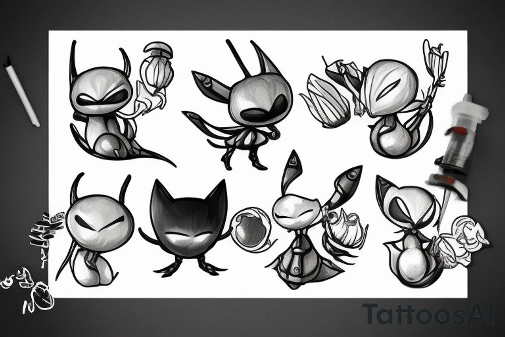 Quirrel from Hollow Knight action pose tattoo idea