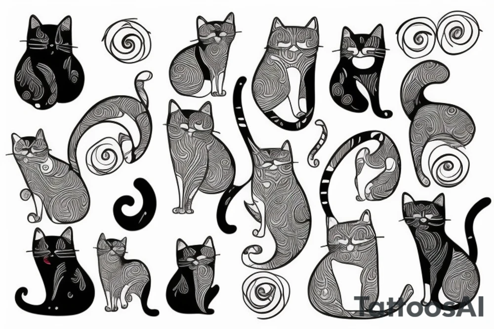 Cat female male tattoo idea