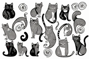 Cat female male tattoo idea