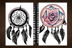 universe, dream catcher, rose tattoo idea