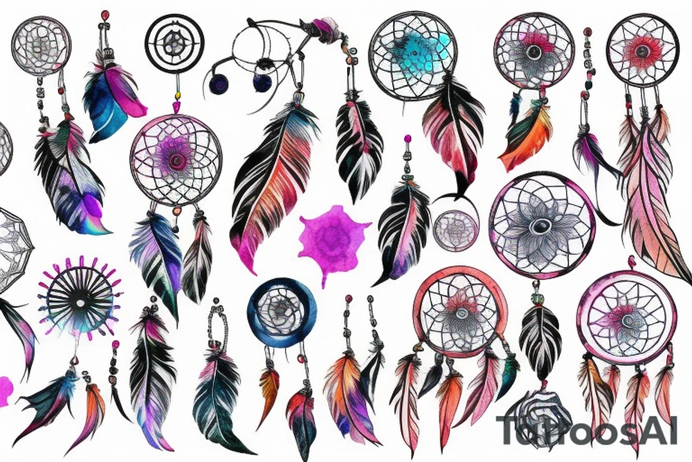 universe, dream catcher, rose tattoo idea