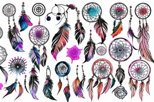 universe, dream catcher, rose tattoo idea